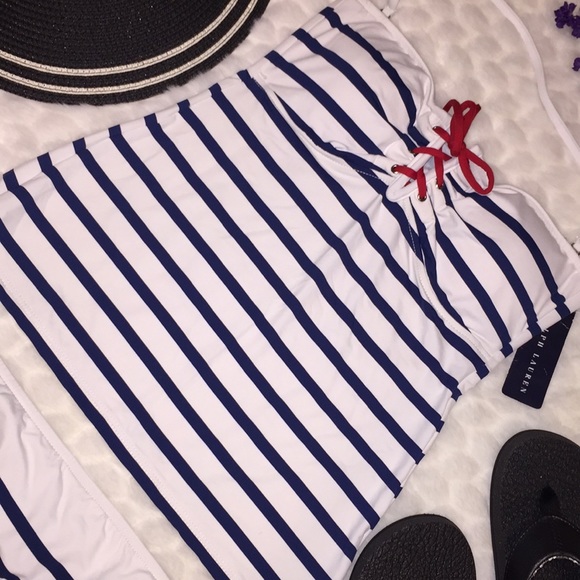 NEW Ralph Lauren Striped Tankini Panty Swimsuit - Picture 7 of 8